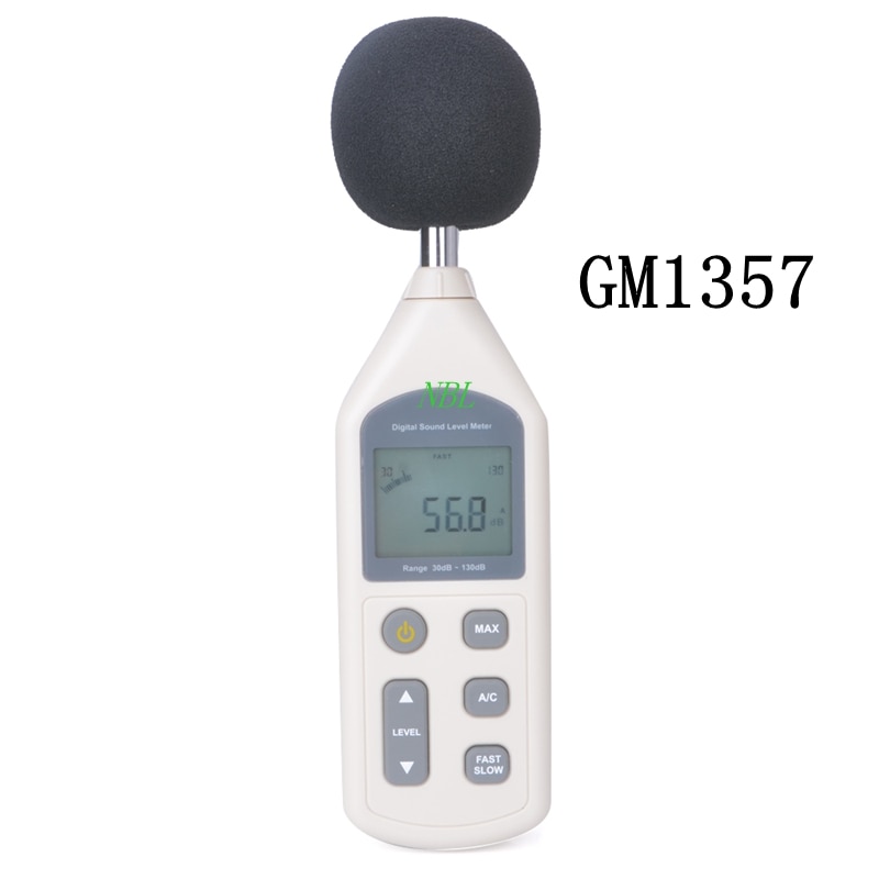 CE 30-130dB LCD 디지털 소음 측정기 휴대용 소음 dB 주파수 테스터 데시벨 A/C FAST/SLOW dB 분석기 GM1357